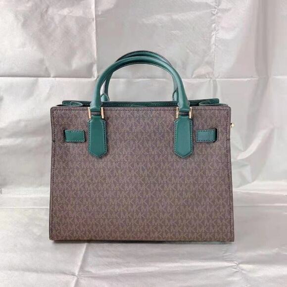 Michael Kors 35F1GHMS2B Hamilton Medium Racing Green Satchel Crossbody Handbag - Picture 3 of 5